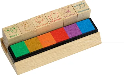 Produktbild von TimeTEX Lehrer-Stempel aus Holz "Ansporn", 6-tlg.
