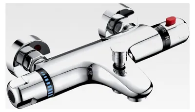 Produktbild von Duscharmatur mit Thermostat für Dusche und Badewanne, Duschthermostat mit 38 °C Sicherheitsstopp in Chrom