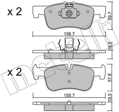 Produktbild von METELLI Bremsbeläge Satz Vorne Bremsklötze für BMW 1 Schrägheck (E87) 22-0959-0