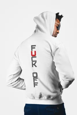 Produktbild von D&B Uni Hoodie ZIPEB00007 FckOff Weiß-Größe 3XL