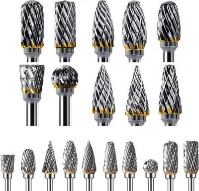 Immagine prodotto di Set di punte in metallo duro a doppio taglio per accessori Dremel - Punta da 3 mm