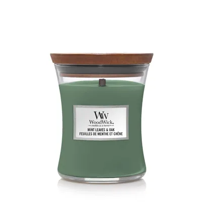 Produktbild von WoodWick Mint Leaves & Oak, Zylinder, Grün, Minze, Eichenholz, 60 h, 1 Stück(e)
