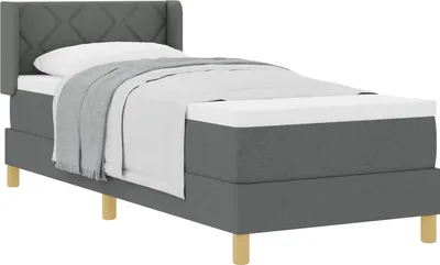 Immagine prodotto di Letto a molle con materasso Grigio scuro 200 x 80 cm Tessuto