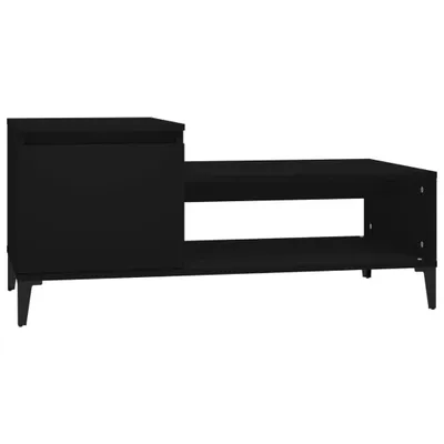 Image de vidaXL Table basse noire 100x50x45 cm Bois composite