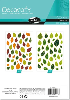 Produktbild von Maildor Decoraty, 20 Stickerbogen 14,8x21cm, Blätter - Mehrfarbig AE157C
