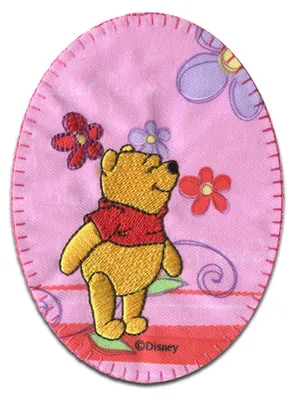 Obrázek produktu pro Disney © Winnie the Pooh Flowers - záplata, nažehlovací, nažehlovací, nášivka, nažehlovací, velikost: 10,7 x 8 cm