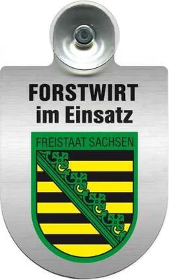 Produktbild von Einsatzschild für Windschutzscheibe incl. Saugnapf - Forstwirt im Einsatz - 309468 Color - Region Freistaat Sachsen