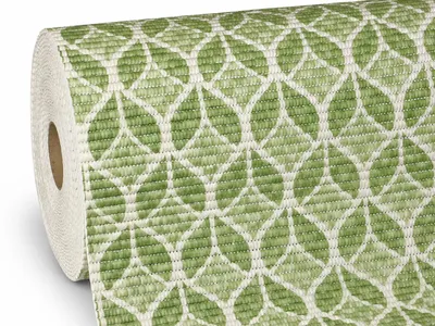 Produktbild von Badematte Rutschfest Antirutschmatte Weichschaummatte – nach Maß zuschneidbar – Grün Geometrisch 350x65 cm