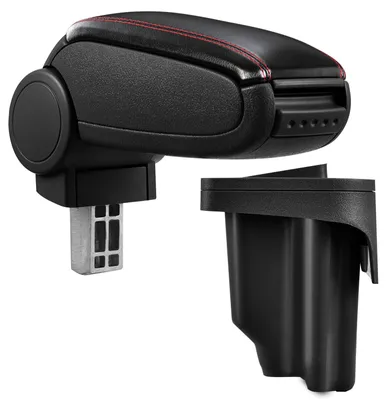 Armlehne Mittelarmlehne Leder Bezug Schwarz / Rot für BMW E46 Limo Touring – Produktansicht