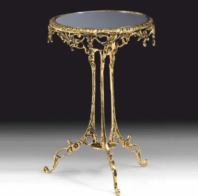 Produktbild von Casa Padrino Luxus Barock Bronze Beistelltisch mit Glasplatte Gold H. 49 cm - Barock Möbel