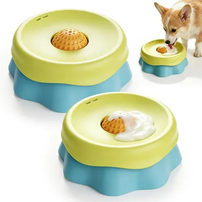 Leckball für Hunde mit Drehkugel, 2 Stück, Silikon, blau