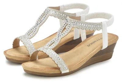 Produktbild von VIVANCE Sandalette Sommerschuh, offener Schuh, Sandale, Keilsandalette, weiß Größe 37