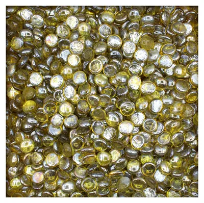 Produktbild von 1 kg Glasnuggets Glassteine Muggelsteine Mosaiksteine Tischdeko 17-19 mm Gelb