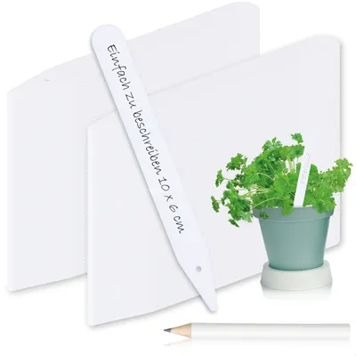 Produktbild von com-four® 200x Pflanzschilder mit Bleistift - Steck-Etiketten 12 cm für Zimmer, Balkon, Garten - Pflanzenstecker zum Beschriften - Anzuchtstecker für Beete und Pflanzkübel