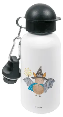 Produktbild von Mr. & Mrs. Panda Trinkflasche Fledermaus Zauberer - Weiß - Geschenk, Frauen, Magier, Lustige Sprüche, Kita, Kinder, Kindergarten, Sportflasche, Wasserflasche, Fledermäuse