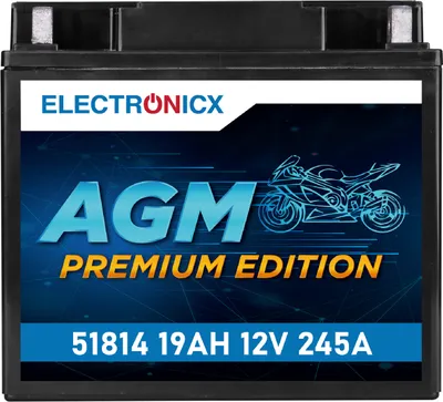 Produktbild von Electronicx AGM Motorradbatterie 19Ah 12V ▶ Motorrad Roller Quad ATV - wartungsfrei rüttelfest auslaufsicher
