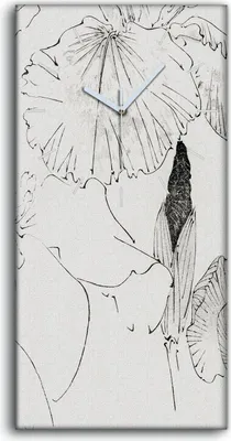 Produktbild von Leinwand Uhr Küche Wohnzimmer Bild 30x60 Malerei Asiatischer Blumen Blätter - weiße Hände