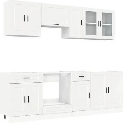 Produktbild von 8-tlg. Küchenschrank-Set Kalmar Hochglanz-Weiß Holzwerkstoff