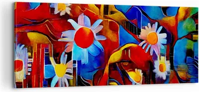 Produktbild von Bild auf Leinwand - Leinwandbild - Blume Abstraktion - 100x40cm - Wand Bild - Wanddeko - Wandbilder - Leinwanddruck - Bilder - Kunstdruck - Wanddekoration - Leinwand bilder - Wandkunst - AB100x40-3466