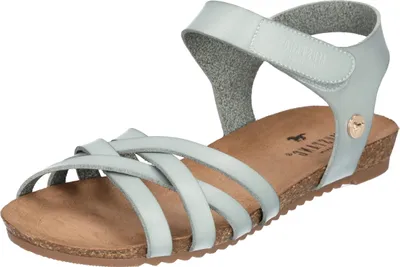 Produktbild von Mustang Damen Sandale Flechtoptik Klett Korkoptik 1307-811, Größe:40 EU, Farbe:Grün