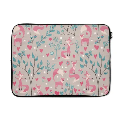 Produktbild von MuchoWow® Laptop Hülle 14 ZollFuchs - Muster - Liebe Laptoptasche - Laptoptasche - Stoßsicher - Schutzhaube