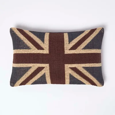 Produktbild von HOMESCAPES Jaquard Union Jack-Kissenbezug, 30 x 50 cm