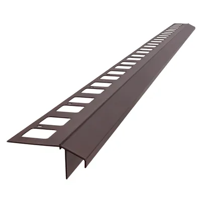 Zdjęcie produktu dla Renoplast Profil okapowy aluminiowy K100R, Do posadzki klejonej na tarasy i balkony, Profil prosty 200cm, Brąz