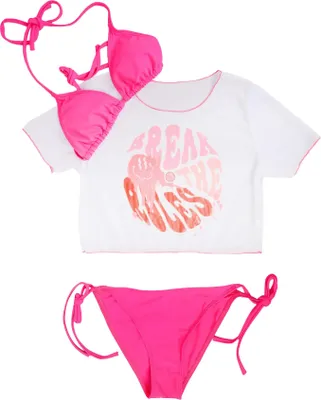 Produktbild von Badeanzug dreiteilig mit T-Shirt für Mädchen für Kinder 140-146 YOCLUB