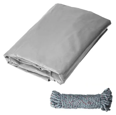 Abdeckplane 3x5 m grau wasserdicht mit Ösen 420 g/m² UV-Schutz