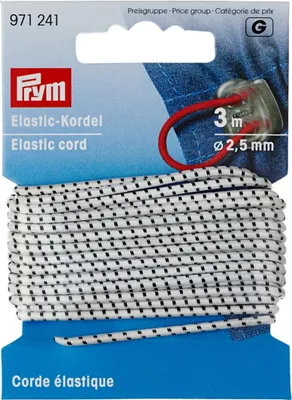 Produktbild von Prym Elastic-Kordel 2,5 mm weiß/schwarz
