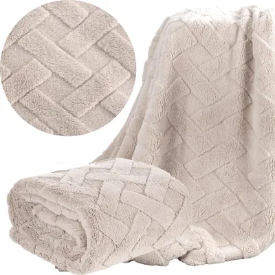 Produktbild von Eurofirany Plaid Decke 70x160 cm Beige Dick Flauschig