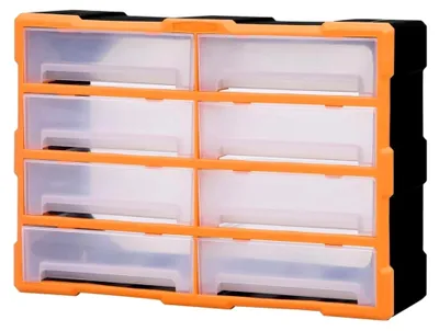 Produktbild von Multi Schubladen Organizer 8 große Schubladen Kleinteilemagazin Sortierkasten Sortierbox Sortimentskasten Sortimentsbox 52x16x37cm