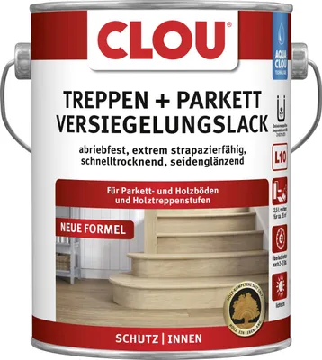 Produktbild von Aqua Clou Treppen- & Parkettlack 2,5 L seidenglänzend
