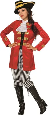 Produktbild von L3200060-48 rot Damen Piratenkostüm Seeräuberin Gr.48