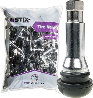Produktbild von 100x TR414 Gummiventile, Snap-In, Ventile für Schlauchlose Reifen, CHROM