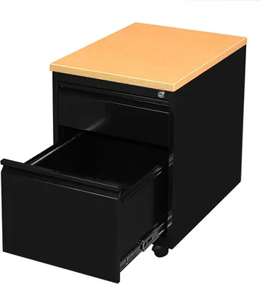 Produktbild von Büro Rollcontainer Bürocontainer Hängeregistratur 62x46x59 Schwarz/Buche 505201