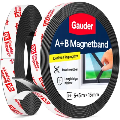 Produktbild von GAUDER A+B Magnetband selbstklebend, Magnetstreifen Fliegengitter (5+5 m)