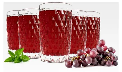 Produktbild von 6 Trinkgläser 300ml mit Relief für Wasser, Saft, Cocktails und Longdrinks