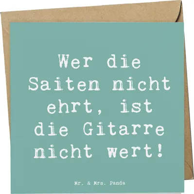 Produktbild von Mr. & Mrs. Panda Glückwunschkarte Spruch Gitarre Wert - Meeresbrise - Geschenk, Akustik, Abenteuer, anlasskarte, Lernen, Musiker, faltkarte, Freiheit, doppelkarte, Musik