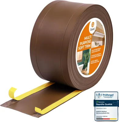 Obrázek produktu pro QUEST Plinthe multifonctionnelle en PVC 1x95mm, 5m 6in1 – panneau de finition auto-adhésif, bronz