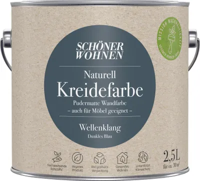 Produktbild von Schöner Wohnen Naturell Kreidefarbe 2,5 Ltr. Wellenklang dunkles Blau