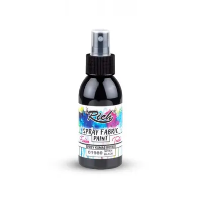Zdjęcie produktu dla Farba do tkanin Rich Spray na bazie wody, 60 ml – CZARNA