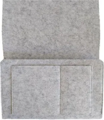 Produktbild von Sofa-Organizer – Bett-Organizer schwarz – Nachttischtasche – Zeitschriftenaufbewahrung – Filz – Nachttisch – 32 x 20 x 10 cm (groß) – Hellgrau