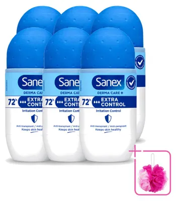 Obrázek produktu pro 6 kusů antiperspirantu Sanex Deo Roll-on Dermo Extra Control - 53 ml - výhodná balení