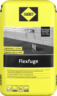 Produktbild von SAKRET Flexfuge 1 - 15 mm zementgrau 15 kg
