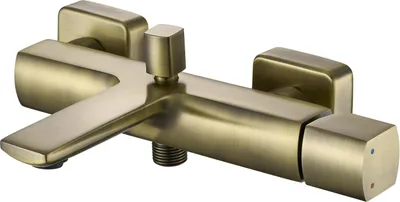 Produktbild von sanicomfort Wannenarmatur BAROS Bronze matt – Einhebel Mischbatterie für Badewanne – Aufputz-Wannenfüllarmatur mit 1/2 Zoll Brauseanschluss, Wandmontage, aus Messing