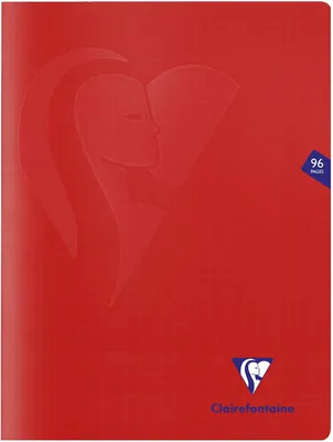 Produktbild von Clairefontaine 333362C - Schulheft Mimesys DIN A4+ 24x32 cm, robust mit Umschlag aus PP, 48 Blatt, kariert, 90g, Rot, 1 Stück