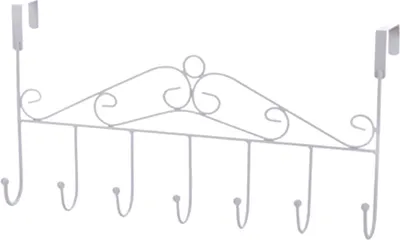 A white over-the-door hook rack.