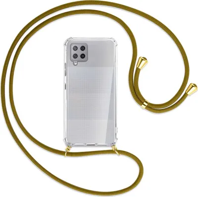 Produktbild von Handykette Backcover-Schutzhülle mit Band (Metall goldfarben) für Samsung Galaxy A42 5G - khaki
