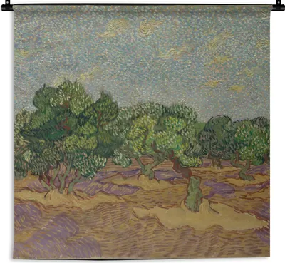 Produktbild von MuchoWow® Wandteppich Wandbehang Olivenbäume - Vincent van Gogh 150x150 cm Tapisserie Dekoration Wandtuch - Wohnaccessoires - Modernes